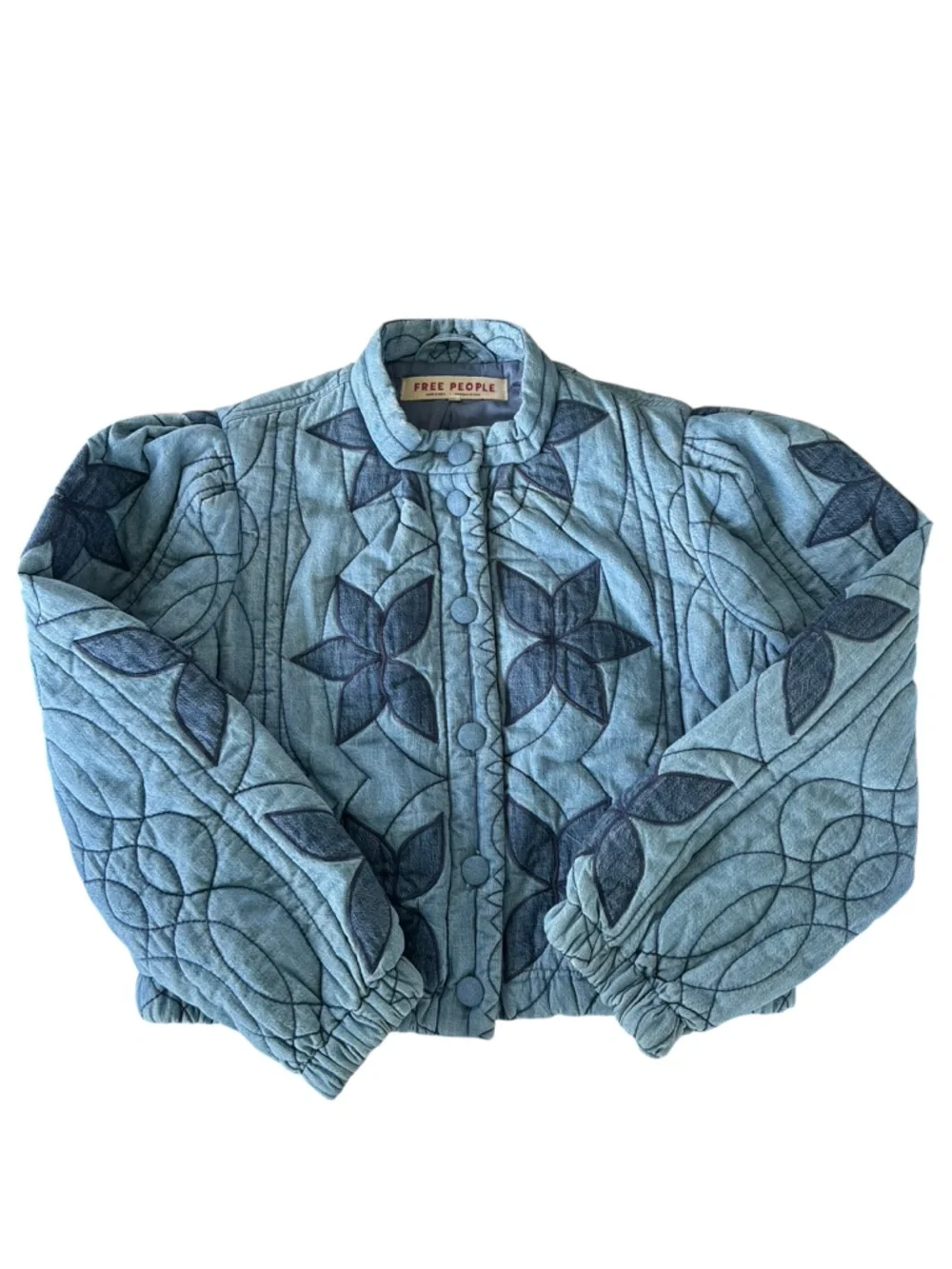 Free People • Quinn Quilted Cotton Denim Jacket - Picture 3 of 15